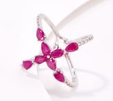 Affinity Gems Precious Ruby Criss-Cross Ring, Sterling, Size 5